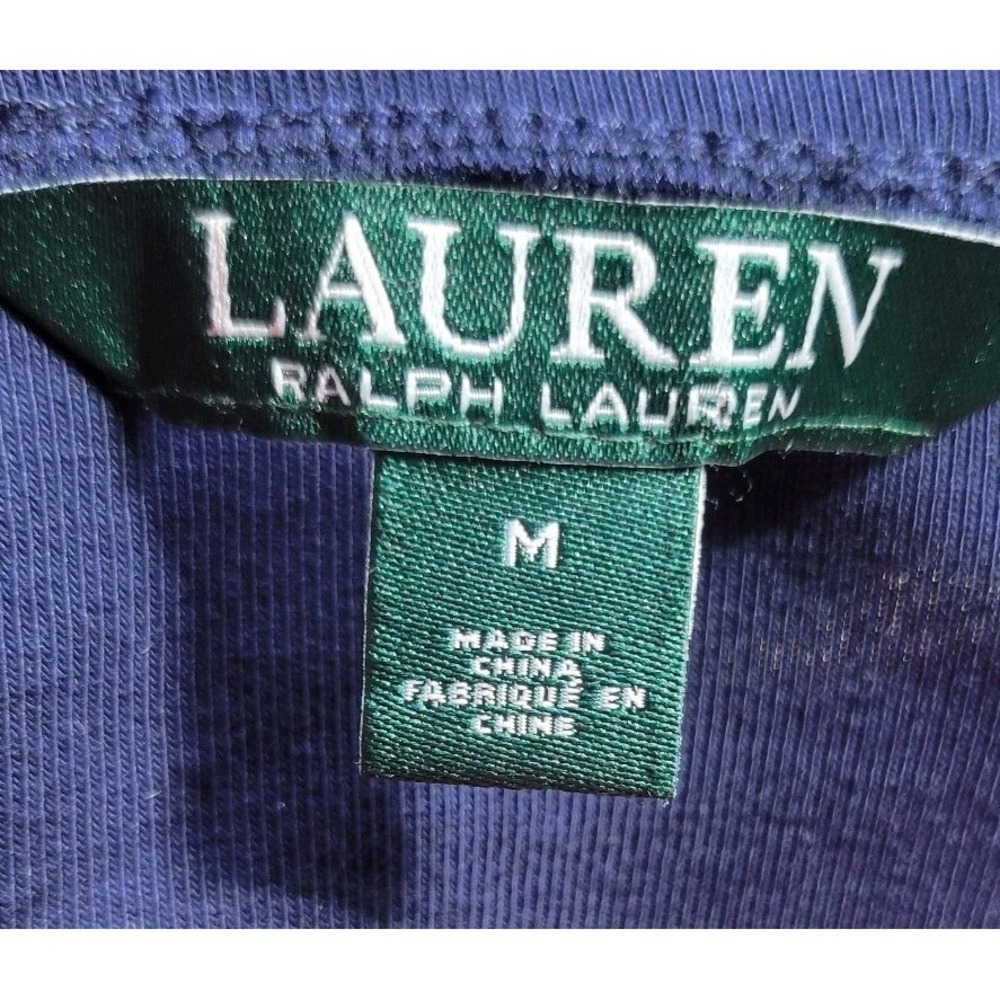 LAUREN Ralph Lauren Size Medium Navy T-shirt with Sleeve Bowties, Brand New - Picture 8 of 8